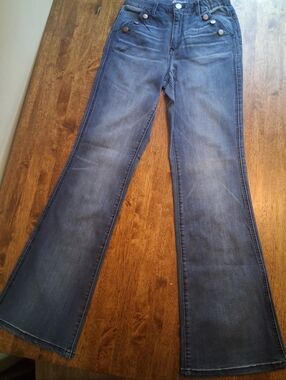 Democracy Ab Solution Medium Was Flare Leg Elastic Waist Button Detail B2489W5K0